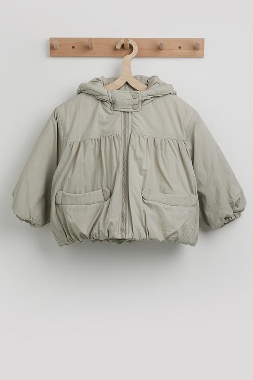 Animal ear bubble hem jacket - alabaster
