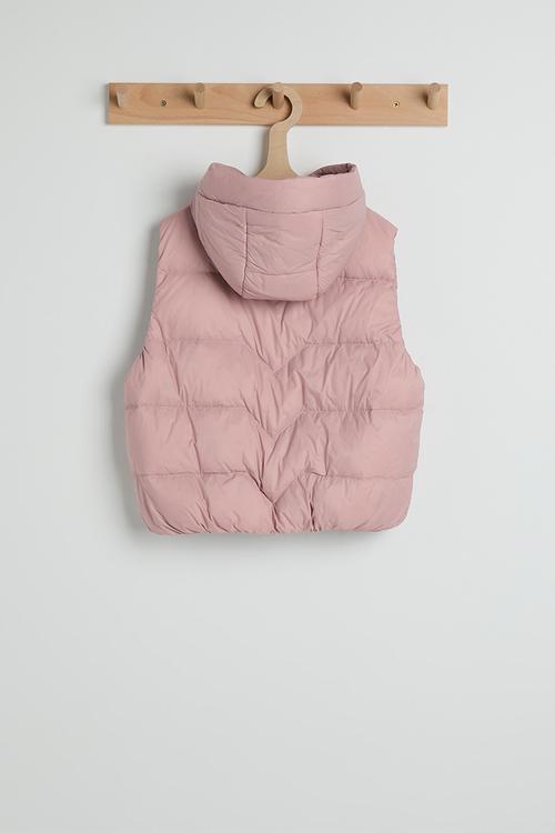 Hooded puffer vest - pink
