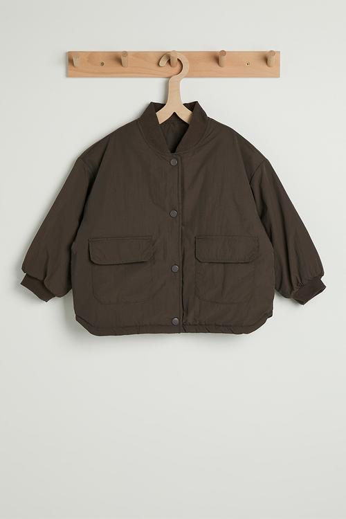 Bomber-style jacket with flap pockets - dark brown