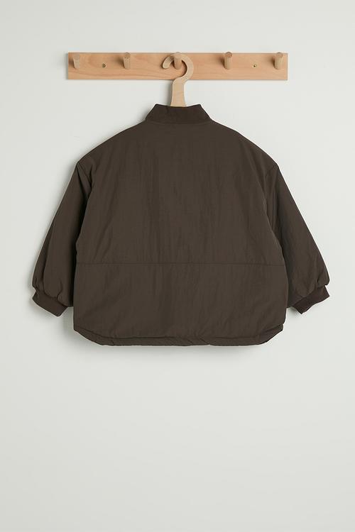 Bomber-style jacket with flap pockets - dark brown