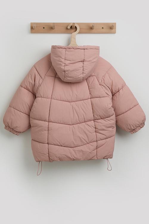 Stylised flap pocket puffer jacket - pink
