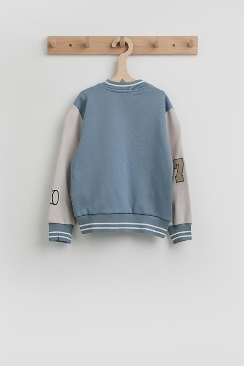 Baseball jacket - steel blue / multi