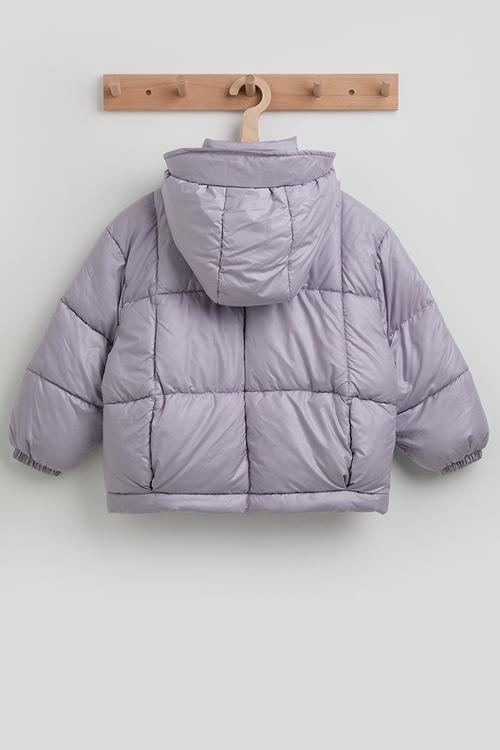Hooded puffer jacket - lilac