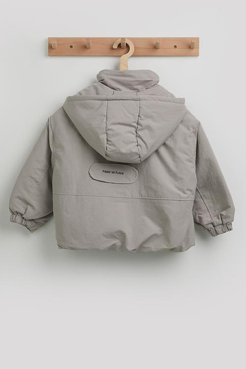 Hooded puffer jacket - alabaster grey