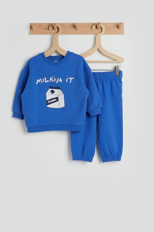 Bundle Riley Sweater & Trackpant - Harbour Blue/Milkin It