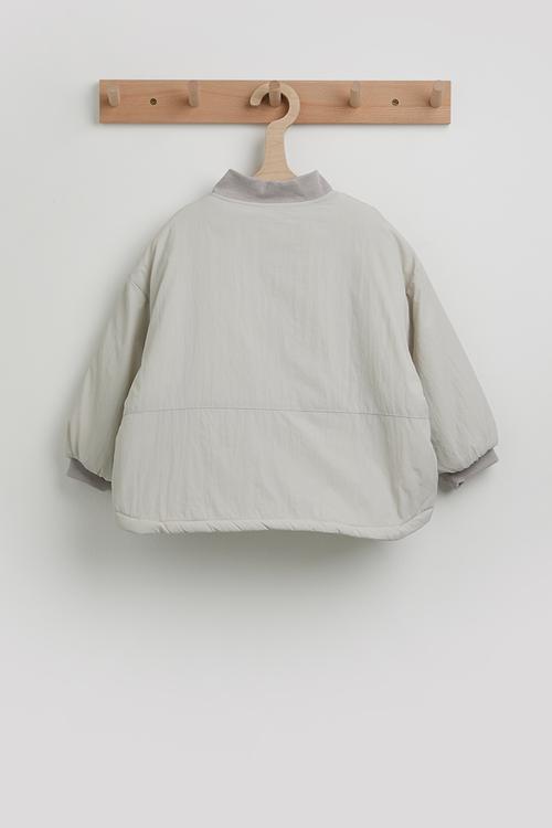 Bomber-style jacket with flap pockets - light grey