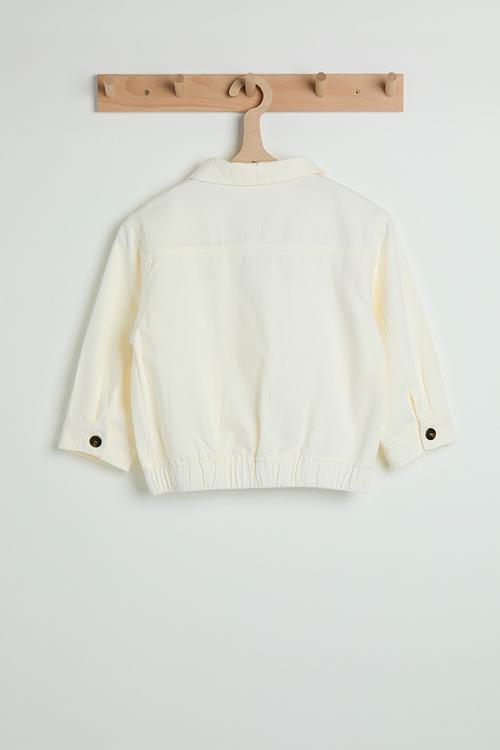 Collared bomber jacket - parchment white