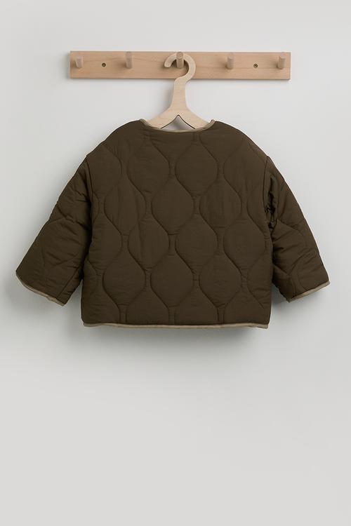 Onion quilted collarless jacket - walnut brown