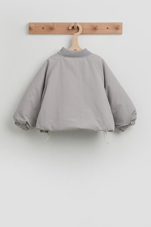 Bomber-style padded jacket with drawstring hem - light grey