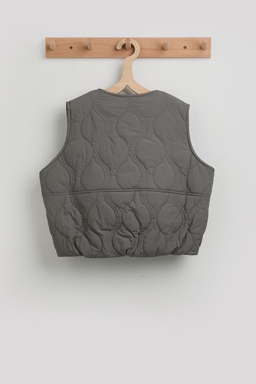 Onion quilted puffer vest - dark grey