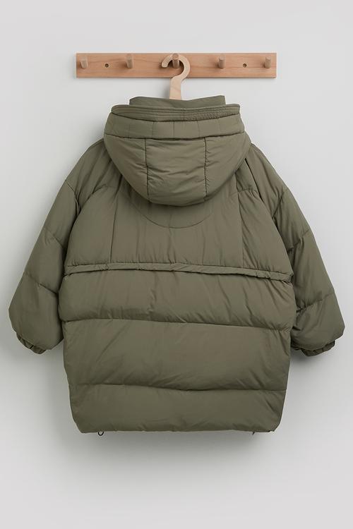 Utility detailed puffer jacket - khaki green