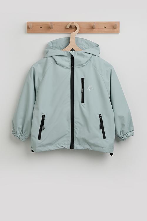 Rain jacket with jetted pockets - pastel mint