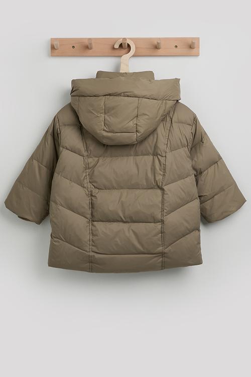 Hooded puffer jacket - khaki