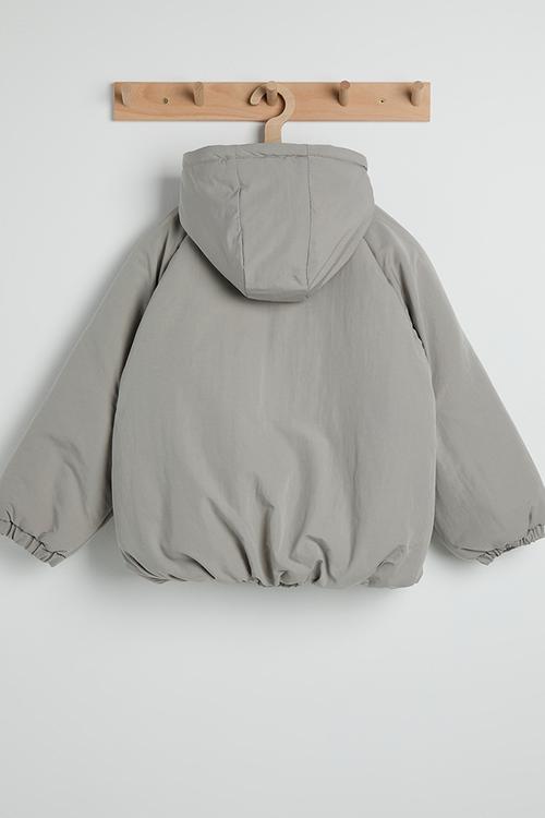 Faux fur lined padded jacket - stone