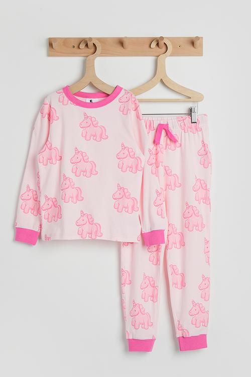 Dreamdrift Long Sleeve Pj Set - Tea Party Pink/Gummy Unicorn Glow