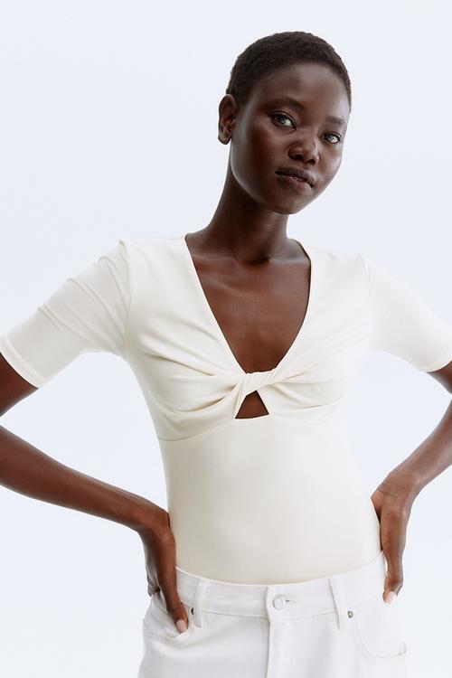 Twist-detail body - cream