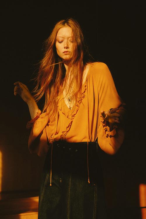 Chiffon blouse - orange