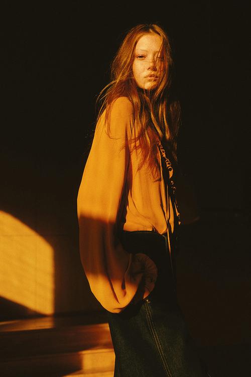 Chiffon blouse - orange