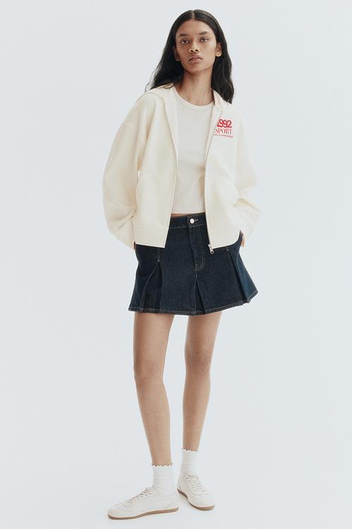 Zip-through hoodie - white/sport