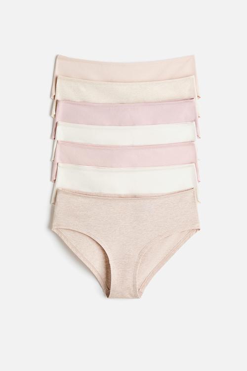7 pack hipster briefs - light beige marl/light pink