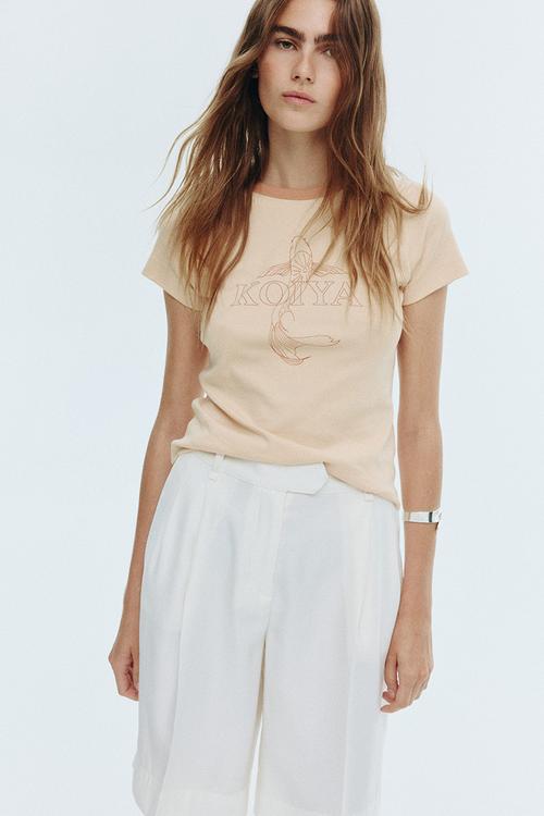 Raglan-sleeved t-shirt - beige/koiya