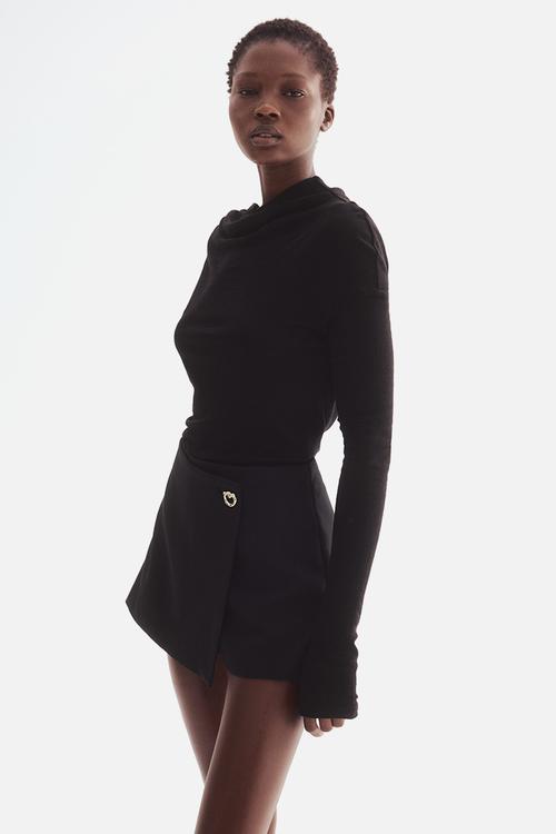 Wrap skort - black