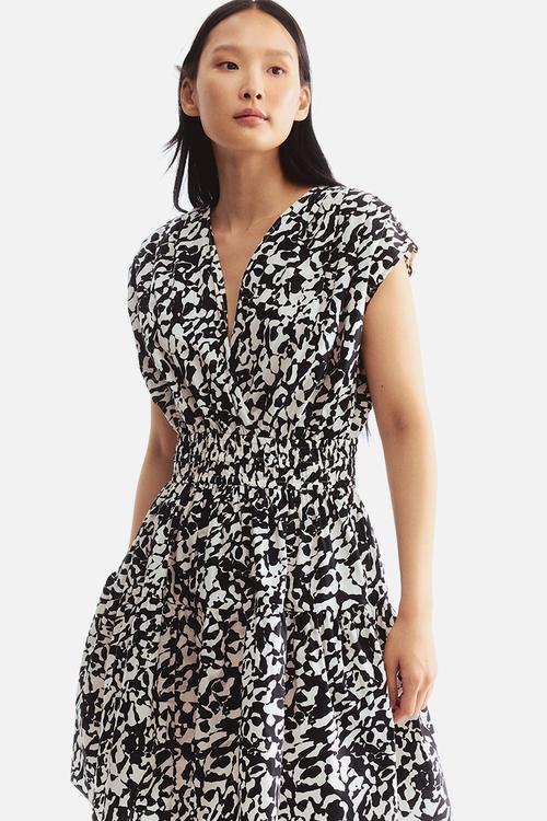 Cotton dress - black/patterned