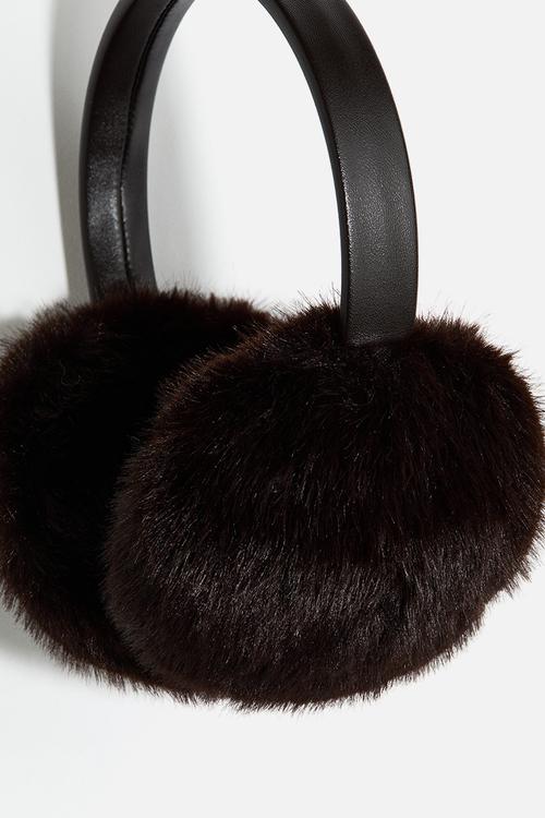 Fluffy earmuffs - dark brown