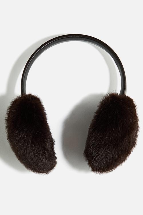 Fluffy earmuffs - dark brown