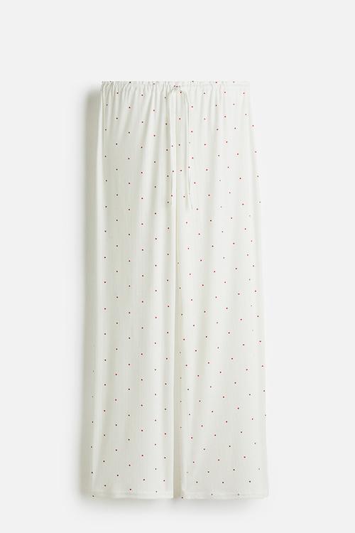 Pointelle pyjama bottoms - white/hearts