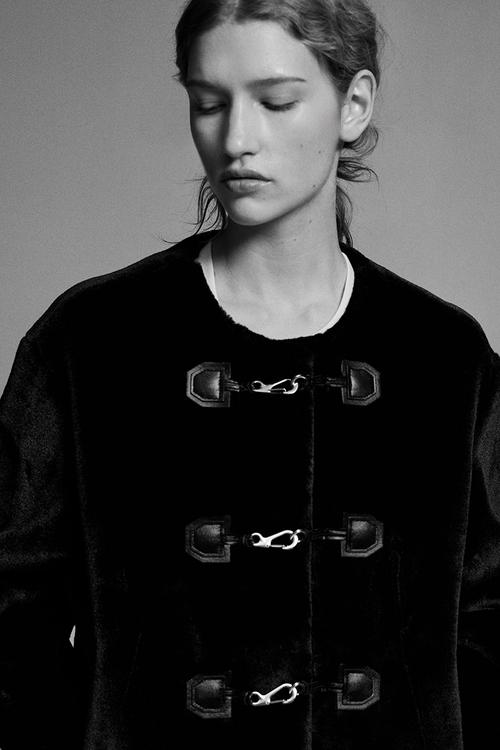 Duffle-style jacket - black