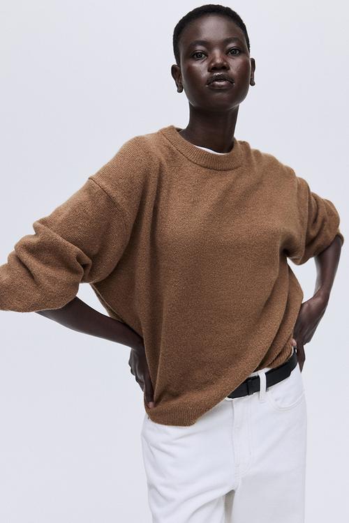 Knitted jumper - brown