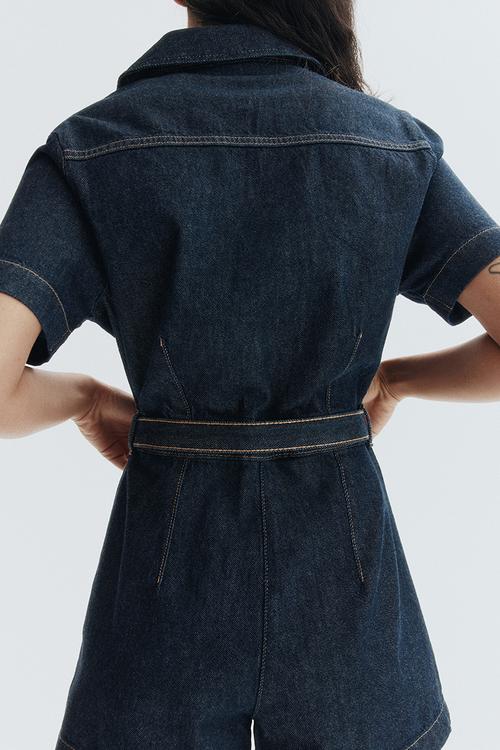 Denim playsuit - dark denim blue