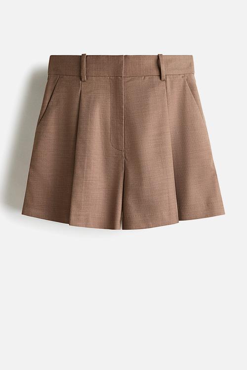 Pleat-front shorts - light brown