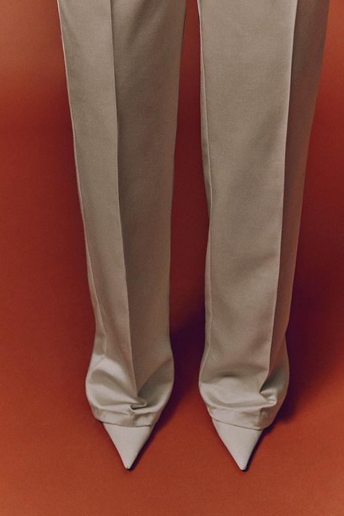 High-waisted tailored trousers - cream