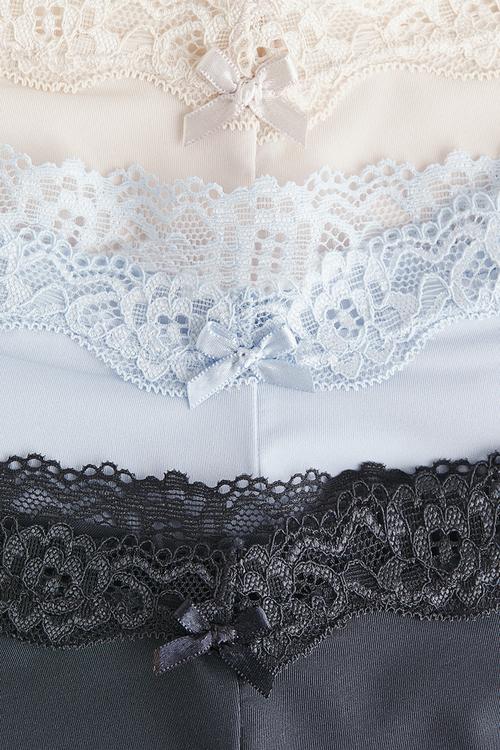3 pack microfibre and lace hipster briefs - navy blue/light blue