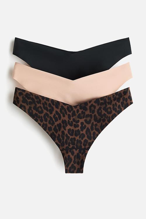 3 pack invisible thong briefs - dark brown/light pink