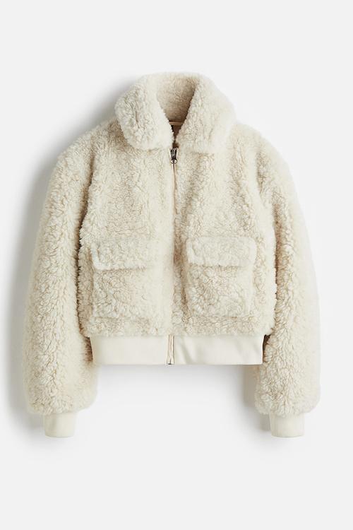 Fluffy jacket - light beige