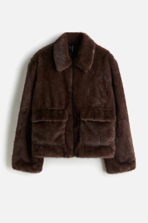 Fluffy jacket - brown