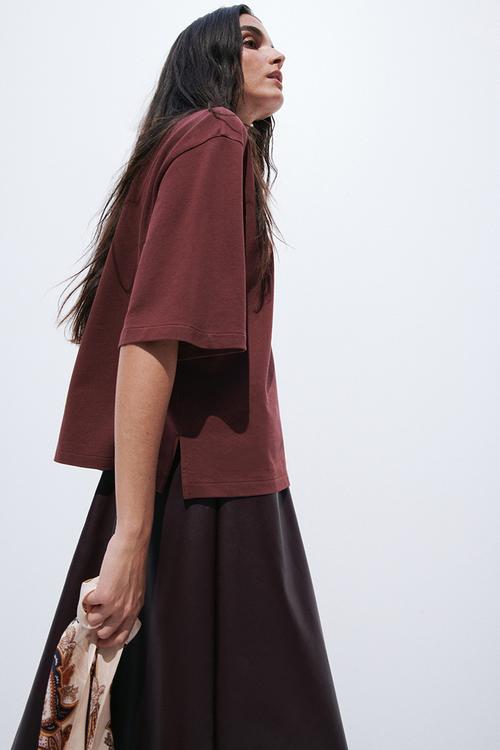 Cotton polo shirt - burgundy