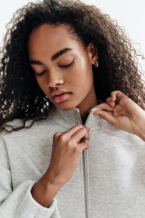 Scuba zip-through sweatshirt - light grey marl