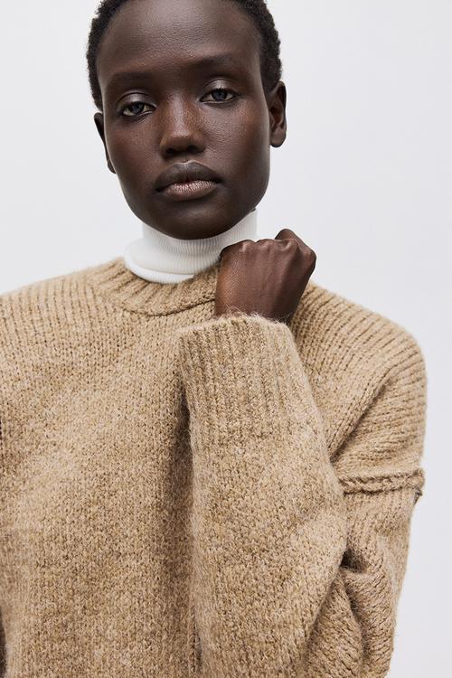 Oversized jumper - beige marl
