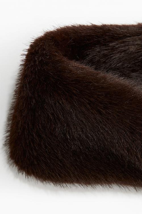 Fluffy headband - dark brown