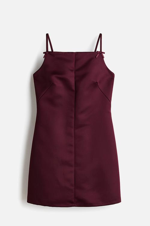 Satin strappy dress - burgundy