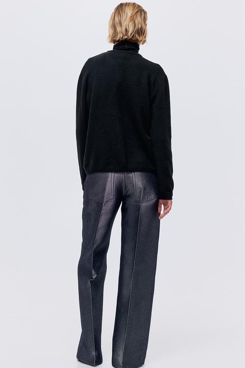 Fine-knit cardigan - black