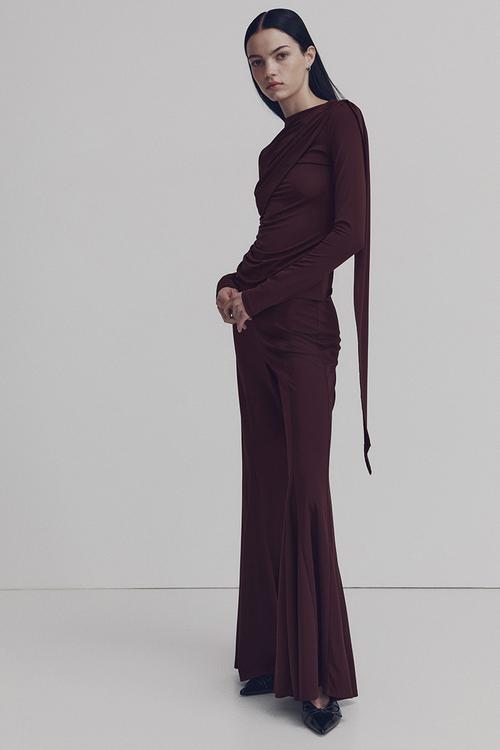 Gathered top - burgundy