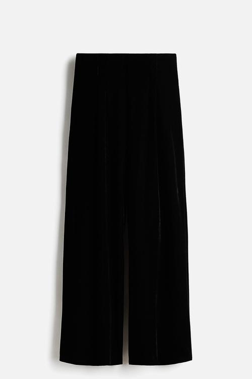Velour trousers - black