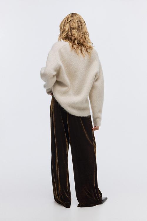 Velour trousers - dark green