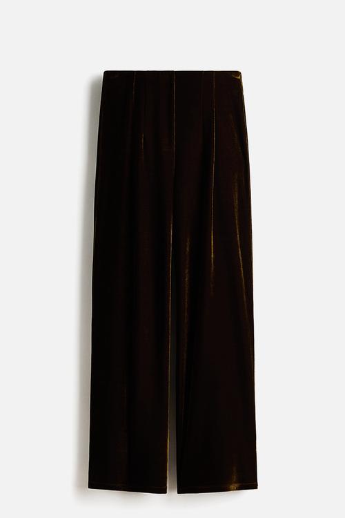 Velour trousers - dark green