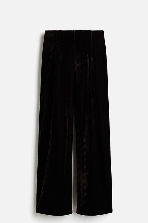 Velour trousers - dark brown